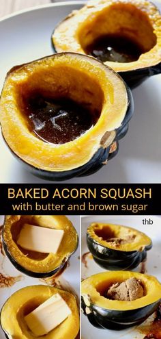 baked acorn squash with butter and brown sugar