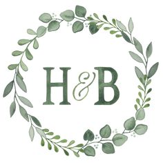 the h and b logo with leaves around it