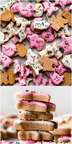 several different types of cookies with sprinkles on them