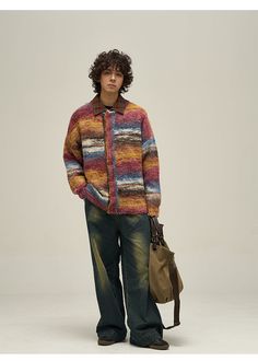 Oversize Knit Cardigan WN2503 – WONDER NOAH Oversize Knit Cardigan, Knit Cardigan Outfit, Unique Clothing Style, Color Outfits, Autumn Knitwear, Knitwear Outfit, Classy Outfits Men, Oversized Knit Cardigan, Japanese Street