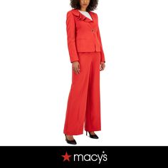 in stock Chic Spring Career Suits, Chic Spring Suits For Career, Fitted Pantsuit For Spring Career Wear, Spring Fitted Pantsuit For Career, Fitted Spring Career Pantsuit, Fitted Spring Pantsuit For Career, Chic Spring Career Sets, Chic Spring Career Pantsuit, Spring Pantsuit With Notch Lapel And Buttons