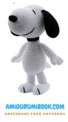 a crocheted stuffed dog is shown with the words amigurum book com