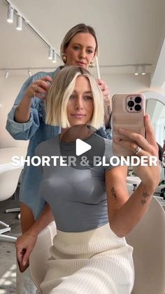 Blonde With Lowlights Bob, Short Blonde Bob Thick Hair, Sharp Blonde Bob, Best Bobs For Fine Hair, Expensive Blonde Hair Trend, Grece Ghanem Hair, Rooted Blonde Bob, Types Of Bob Haircut, Best Bob Haircuts For Fine Hair