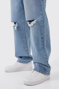 Baggy Rigid Distressed Jeans | boohooMAN USA Gym Jacket, Going Out Shirts, Race Day Outfits, Gym Hoodie, Going Out Trousers, Plus Size Suits, Tall Hoodies, Tall Pants, Blazer Shirt