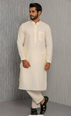 "HANDMADEKURTASHOP  Description Man kurta for Man Give yourself a best ethnic look by wearing this Top and bottom Set. Made of rich cotton silk blend fabric this regular-fit set comprises a full-sleeved Indian kurta pajama This outfit with mojris will look apart on special occasions. material 100%Cotton Color : all color Kurta Length : 40 inches Shirt Chest is measurement for shirt (not body) As per standard, for best loose fitting 6 inches gap should be there between actual chest size and shirt chest size Size chart is below Men's Sizes Actual Body Chest - Ready Shirt Chest i Add 6\" Inches Lose Fitting Fabric Armhole To Armhole. XS - 30\" Inches 36\" Inches S - 34\" Inches 40\" Inches M - 36\" Inche 42\" Inches L - 40\" Inches 46\" Inches XL - 44\" Inches 50\" Inches 2XL - 48\" Inches 54 White Inside T Shirt Suits Indianmen, Luxury White Jamawar Kurta, Kurta For Man, Traditional Kurta, Wedding Kurta, Kurta Pajama Men, Kurta Cotton, Kurta Men, Long Kurta