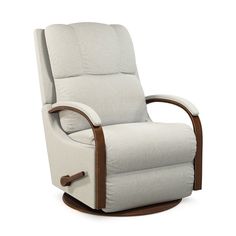 the reclining chair is upholstered and ready to be used by someone else