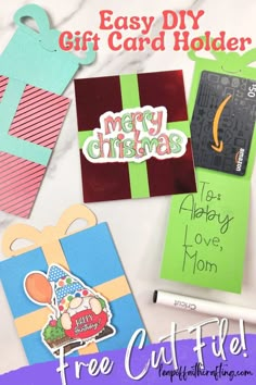 the easy diy gift card holder is free cut file