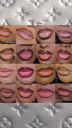 Afro Makeup Looks, Makeup Tutorials For Black Women, Different Types Of Makeup Looks, Good Lip Combos, Types Of Makeup Styles, Lip Combos For Black Women, Types Of Lips, Lip Ideas, Glossy Lips Makeup