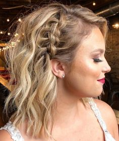 Side Braids For Medium Hair, Braids For Medium Hair, Shoulder Length Haircuts, Side Braids, Medium Hair Braids, Side Braid Hairstyles, Formal Hair, Bridesmaid Hair Makeup, Haircut Styles