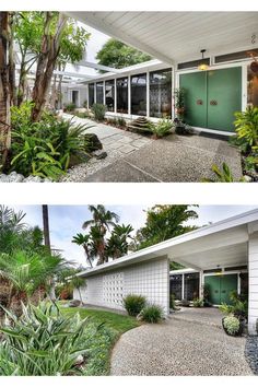 before and after photos of a mid century modern home in palm beach, florida usa