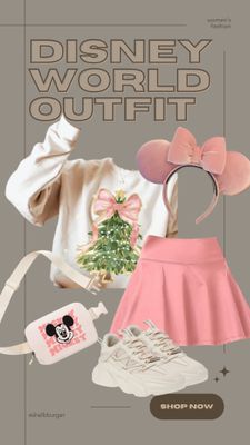 Family Outfits For Disney World, Mickeys Christmas Party Outfit, Christmas Disney Outfits Women, Disney Christmas Outfits Family, Disney Outfits Christmas, Pink Disney Outfit, Pink Christmas Outfits, Pink Christmas Outfit, Disney World Christmas Outfit