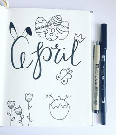 an open notebook with the word'eforil'written in cursive writing