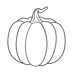 a black and white drawing of a pumpkin with the outlines on it's side