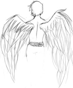 Wings Sketch, Back Drawing, Angel Drawing, Wings Art, Best Tattoo Designs, Art Drawings Sketches Creative, Anime Drawings Tutorials, Art Tattoos