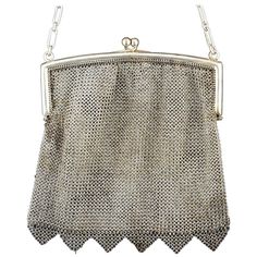 Silver Mesh Bag, 19th Century Elegant Silver Bag With Chainmail Detail, Elegant Silver Chainmail Bag, Elegant Chainmail Bag, Elegant Evening Shoulder Bag With Chainmail, Rectangular Chainmail Evening Bag, Rectangular Evening Bag With Chainmail, Evening Rectangular Chainmail Bag, Silver Snake Bracelet, Serpent Jewelry