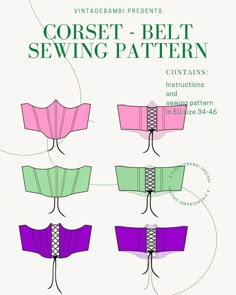 the front cover of an instruction manual for sewing with different types of patterns and colors