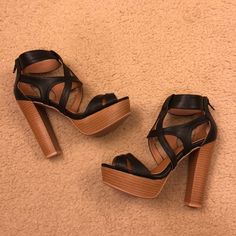 Qupid Platform Heels In Black. Size 6. Never Worn, Just Tried On. 1.5 Inch Platform And 5 Inch Heel. Qupid Shoes, 5 Inch Heels, Platform Heels, Black Color, Size 6, Women Shoes, Sandals, Heels, Women Shopping