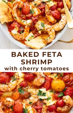 baked feta shrimp with cherry tomatoes and parsley