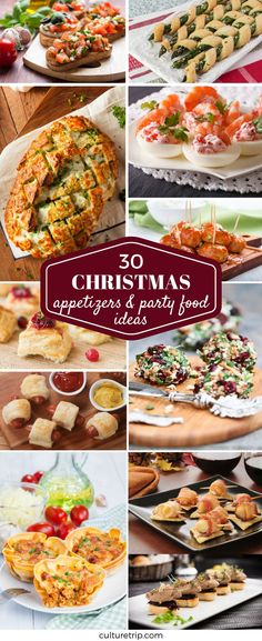 christmas appetizers and party food collage