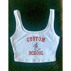 CUSTOM College Tailgate Bralette or Crop Tank Top. Western Design Cowgirl Boots and Hat Game Day Top. Customize for Any Any School/team. - Etsy College Tailgate, College Tailgating, Tailgate Shirt, College Bedding, White Bralette, School Team, Western Theme, Western Design, Crop Tank Top