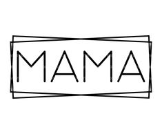 the word mam written in black and white ink on a white background with a rectangle