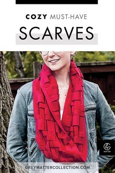 For cozy multi-style infinity scarves cozy up to Grey Matter Collection's adaptable scarves. Create casual cold-weather looks and pull together any fall/winter outfit. To style, pull the scarf anywhere through its weave and create innumerable looks: cowl, wraps, faux hoods and even infinity styles all-in-one scarf. Style long as a loop or wrap it round over your shoulders, this tri-seasonal, compliment grabber has you covered. #winterscarf #infinityscarf #winteroutfits