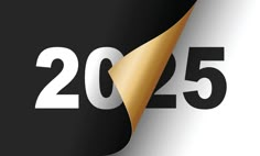 a black and white background with gold foil on the numbers twenty five, twenty five