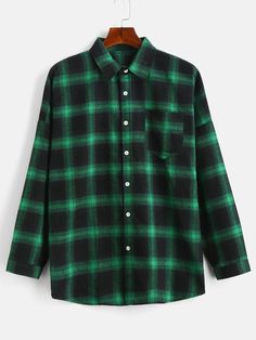 Buy Drop Shoulder Sleeves Plaid Casual Shirt - Medium Sea Green - 4G53882125 online, fidn many other Men's Shirts Money Shirt, Mens Shirts Online, Pocket Blouse, Carhartt Women, Greenish Blue, Latest Mens Fashion, Casual Stripes, Pocket Shirt, Men Shirt Style