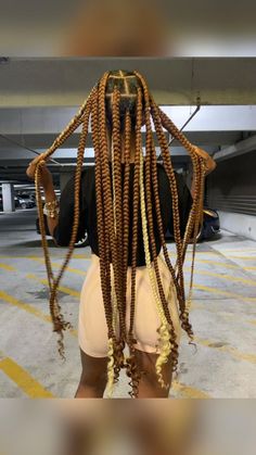 Large Knotless Box Braids Color 30, Long Jumbo Knotless Braids With Color, Extended Knotless Braids With Color, Brown Big Box Braids, Ginger Jumbo Box Braids, Long Coi Leray Braids With Curls, Colored Jumbo Knotless Box Braids, Large Box Braids Styles With Color, Honey Blonde Jumbo Knotless Braids