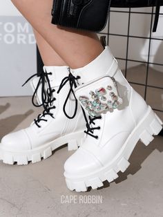 White Embellished Boots With Round Toe, Spring Embellished Boots With Round Toe, Winter Embellished Boots With Round Toe, Winter Embellished Round Toe Boots, Trendy Embellished Leather Boots, Trendy Embellished Winter Boots, Nude Ankle Boots, Cheetah Boots, Snakeskin Ankle Boots