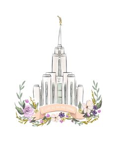 the mormon temple in salt lake city, utah is surrounded by flowers and greenery