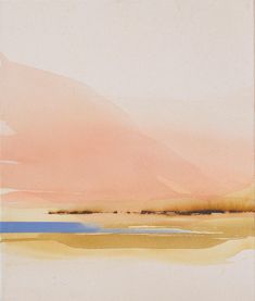 an abstract painting with watercolors and pastel colors on paper, depicting the desert landscape