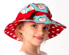 Hat Patterns Hat Sewing Pattern Womens Hat Pattern Girls - Etsy Playful Cotton Hat, Playful Cotton Hat For Gift, Playful Cotton Hats As Gifts, Playful Adjustable Reversible Hats, Playful Adjustable Reversible Hat, Cute Bucket Hat For Play, Cute Wide Brim Hat For Playtime, Playful Red Hats For Playtime, Playful Red Hat For Playtime