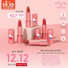 the hello kitty lipstick is on sale for $ 12, and it's up to 50 % off