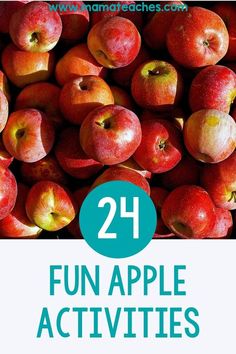 an image of apples with the words fun apple activities