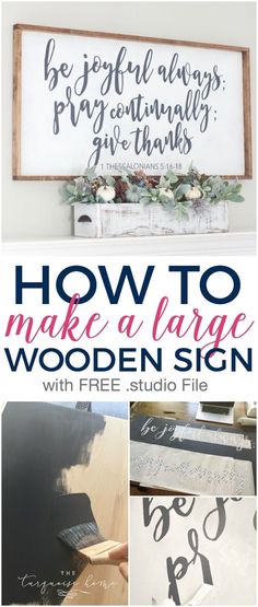 how to make a large wooden sign with free printables