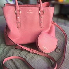 This Bag Is A Few Years Old But Is In Almost Excellent Condition And Still Has The Original Price Tags. It Has A Detachable Strap. It Has A Matching Coin Purse. Pink Bags With Detachable Strap For On-the-go, Pink Bag With Detachable Strap For Errands, Feminine Pink Bag For On-the-go, Kate Spade Pink Everyday Shoulder Bag, Pink Feminine Bag With Top Carry Handle, Pink Shoulder Bag With Detachable Strap For Errands, Kate Spade Pink Crossbody Shoulder Bag, Kate Spade Pink Shoulder Bag For Travel, Kate Spade Pink Shoulder Bag For Daily Use