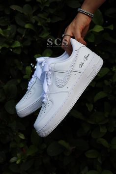 Personalized Bridal Shoes | Bride's Wedding Sneakers | solecraftstudio Air Force 1 White