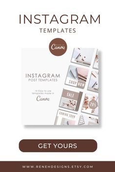 Elevate your Instagram game with this customizable Canva template that will help you create stunning and consistent posts. You can effortlessly modify these templates on your computer or phone, and all you require is a free Canva account. Instagram Template, Neutral Tones, Dark Aesthetic, Logo Branding