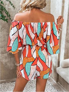 This tropical off shoulder shorts romper is perfect for your next vacation or summer outing. The playful off shoulder design adds a touch of flirtiness, while the shorts provide comfort and mobility. The tropical print adds a fun and vibrant pop of color. Get ready to turn heads with this must-have piece! 100% Polyester Hand wash/ Machine wash Brand Size Dress Bust Waist Hip XS 0-2 31-32.5'' 23-24'' 31-34" S 4--6 33-35'' 25-26'' 35-37" M 8--10 35-36'' 27-28'' 38-39" L 12--14 38-40'' 29-31'' 40-42" XL 14-16 40-42'' 33.5-36'' 44-46" 2XL 18-20 42-44'' 37-40'' 47-50" 3XL 22-24 44-46'' 41-46'' 51-55" 4XL 26-28 46-48'' 47-50'' 56-60" Off Shoulder Design, Tropical Orange, Shorts Romper, Black Off Shoulder, Winter Knit Hats, Sleeved Romper, Shoulder Design, Short Rompers, Winter Knits