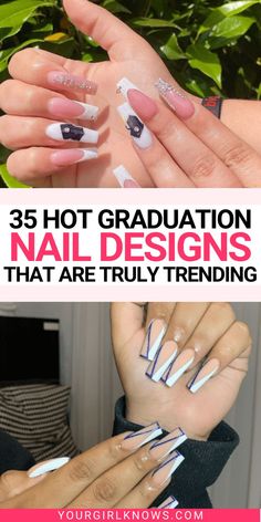 Remember that time you powered through a Netflix series when you should’ve been studying for finals? College is hard, I know. But graduating is FUN, right? And to make it even better, get your hands on these super cute graduation nails that are nothing short of a big wow factor. College Finals, Graduation Dress College, Graduation Party High, Graduation Nails, High School Graduation Party, Nursing Graduation