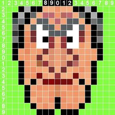 an image of a pixellated face with numbers in the middle and one half missing