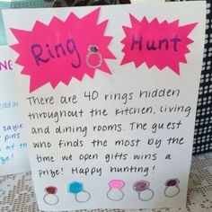 a sign that says ring hunt and there are 40 rings hidden