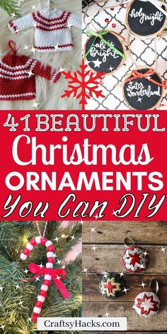 Cute Diy Christmas Ornaments Simple, Homemade Christmas Tree Ornament, Joy Ornaments Christmas, Christmas Sweater Ornaments Diy, Diy Ornaments Christmas Gifts, Christmas Ornaments Ideas Diy, Diy Filled Ornaments, Simple Diy Ornaments Christmas, Sit Christmas Ornaments