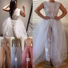 four different styles of prom dresses for women