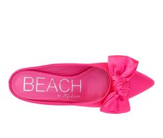 Vegan kitten heel mule with bow detail. Fabric upper, Slip on for easy entry,2.5\ heel height, Pointed toe, Padded insole, Man made outsole | Women's Beach by Matisse Bow Pumps in Hot Pink Size 8 Bow Pumps, Woman Beach, Kitten Heel, Bow Detail, In Hot, Pump Shoes, Women's Pumps, Mule, Pumps Heels