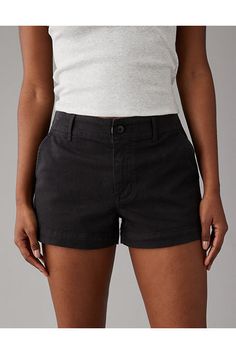 Soft, stretchy woven fabric/Zip fly/Front pockets/Back pockets with button flaps/These shorts are Real Good: Made with the planet in mind & a promise to continue to do better. Do Better, High Waisted Trousers, Women's Jeans, High Waisted Shorts, Warm Weather, Womens Bottoms, Woven Fabric, American Eagle Outfitters, American Eagle