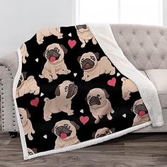 Buy Jekeno Blanket Pug Gifts for Pug Lovers Women Girls Kids Adults Birthday Soft Comfy Plush Puppy Dog Print Sherpa Throw Decor Home Bedroom Living Room Couch Sofa 50x60 190 Grandma Friends, Pug Dogs, Pug Gifts, Living Room Couch, Sherpa Throw Blankets, Room Couch, Pug Lover, Fine Print, Dog Blanket