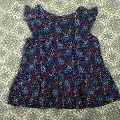 A Fun Shirt For The 4th Of July. Cute Printed Blue Tops, Cute Cotton Tops With Pattern, Cute Patterned Cotton Tops, Cute Cotton Patterned Tops, Blue Floral Print Cotton Tops, Midnight Blue Color, Fun Shirt, Joe Fresh, Midnight Blue