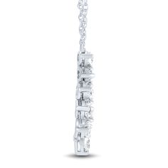 Add a touch of sparkle and glamour to your look with this stunning lab grown diamond graduated smile necklace. Expertly crafted in 14K white gold, this accessory boasts 11 round brilliant cut lab grown diamonds at the center of an 18-inch long 14K white gold rope chain. | 1/2 ct. tw. Lab Grown Diamond Graduated Smile Necklace | 14K White Gold | Size 18" | Helzberg Lab Grown Diamonds Smile Necklace, Helzberg Diamonds, Gold Rope Chains, Fine Jewelry Gift, Stone Cuts, Rope Chain, Spring Rings, Chain Lengths, Round Brilliant